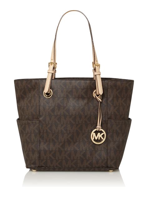 michael kors brown monogram tote|michael kors large tote bag.